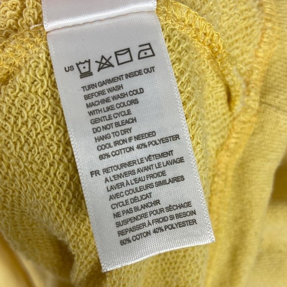 Revolve Mustard Yellow Bell Sleeve Sweatshirt Drawstring Waist Size Medium Top M - Picture 10 of 12